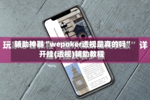 辅助神器“wepoker透视是真的吗”开挂(透视)辅助教程
