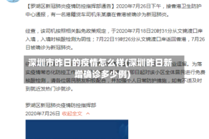 深圳市昨日的疫情怎么样(深圳昨日新增确诊多少例)