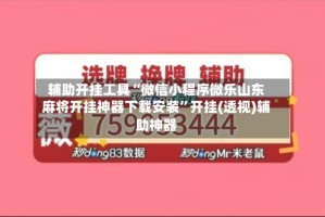 辅助开挂工具“微信小程序微乐山东麻将开挂神器下载安装”开挂(透视)辅助神器