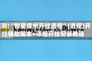 实测!“智星德州开挂透视”(透视)开挂辅助脚本+详细开挂安装教程