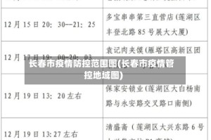 长春市疫情防控范围图(长春市疫情管控地域图)