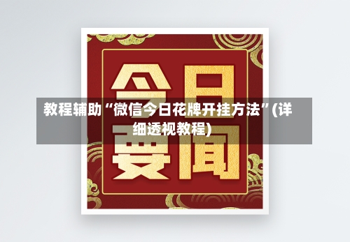 教程辅助“微信今日花牌开挂方法”(详细透视教程)-第3张图片