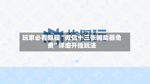 玩家必看教程“微信十三张辅助器免费”详细开挂玩法-第2张图片