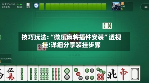 技巧玩法:“微乐麻将插件安装”透视挂!详细分享装挂步骤-第3张图片