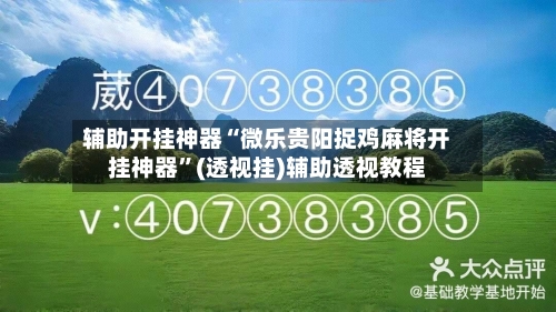 辅助开挂神器“微乐贵阳捉鸡麻将开挂神器	”(透视挂)辅助透视教程-第1张图片