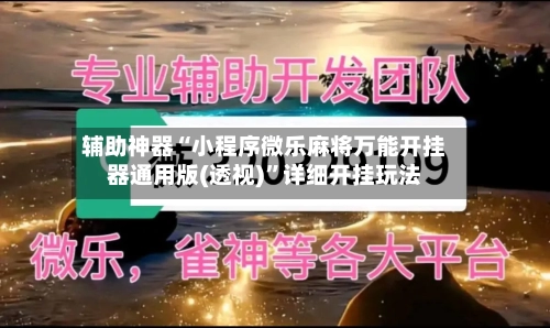 辅助神器“小程序微乐麻将万能开挂器通用版(透视)”详细开挂玩法-第1张图片