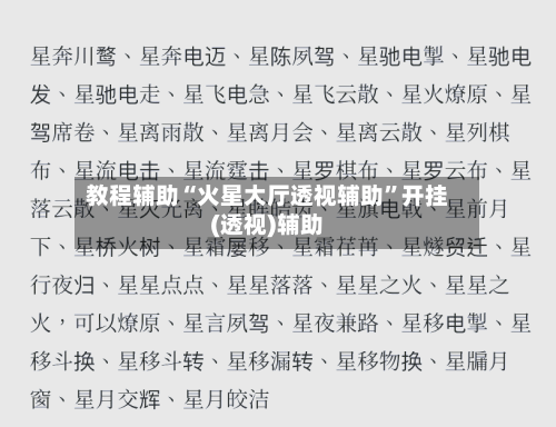 教程辅助“火星大厅透视辅助”开挂(透视)辅助-第2张图片