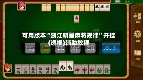 可用版本“浙江明星麻将规律”开挂(透视)辅助教程-第3张图片
